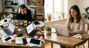 Comparação visual entre agência full-service e múltiplos fornecedores de marketing digital para PMEs