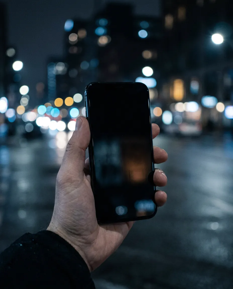 Celular com a tela apagada