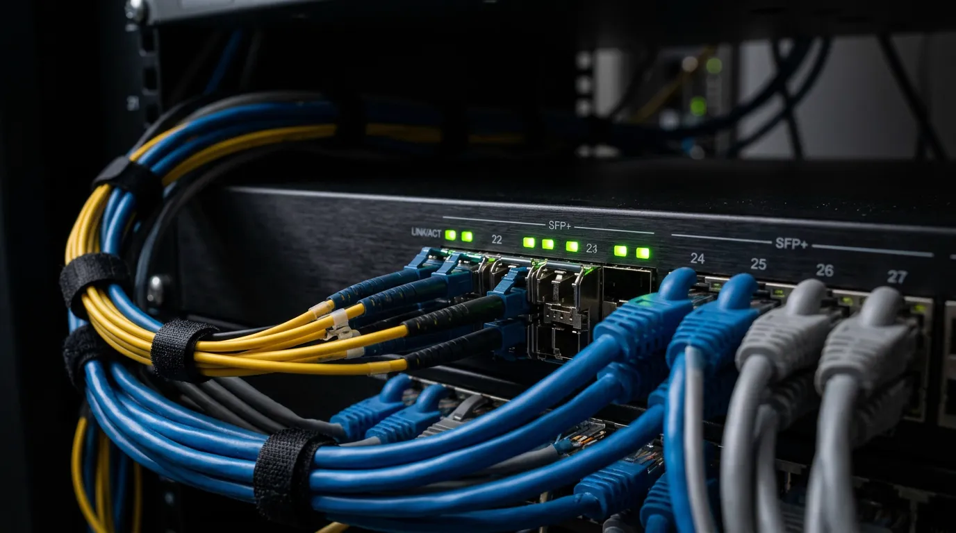 Patch panel com LEDs de status